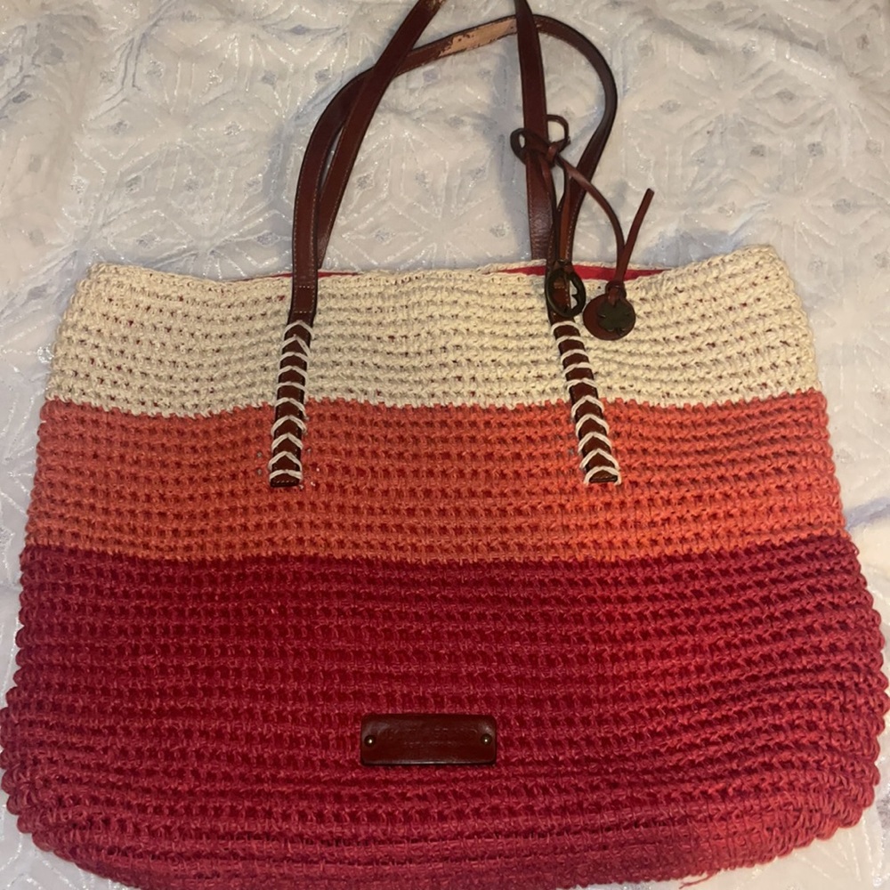 Lucky brand Tote with brown leather straps - Picture 3 of 7
